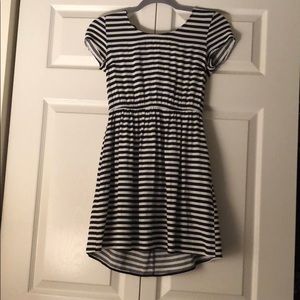 Striped black and white dress
